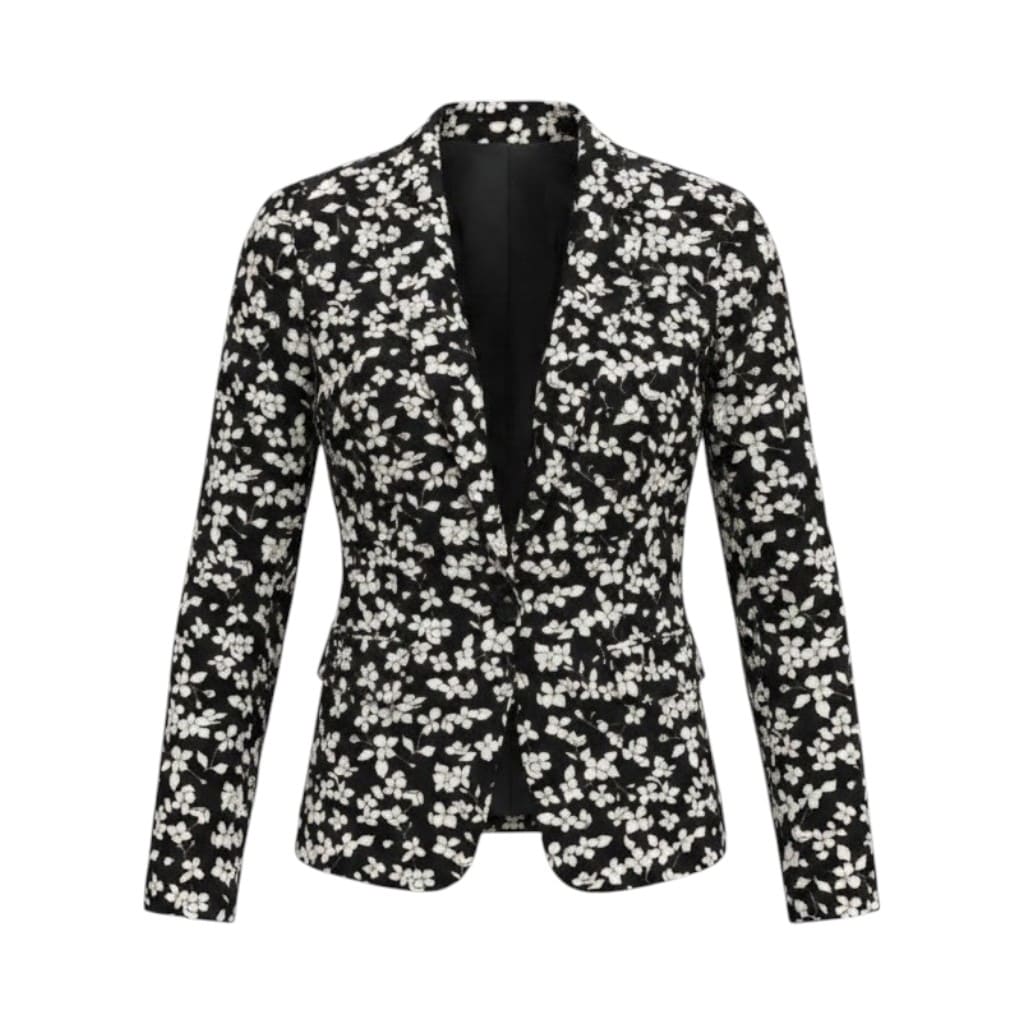 BLAZER NOIR AVEC FLEURS BLANCHES BANANA REPUBLIC MEDIUM
