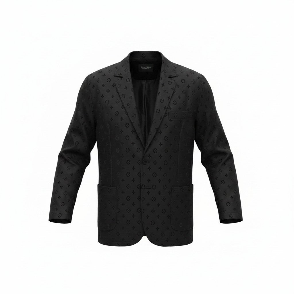 BLAZER NOIR AVEC MOTIFS FASHION CLASSIC WEAR LARGE