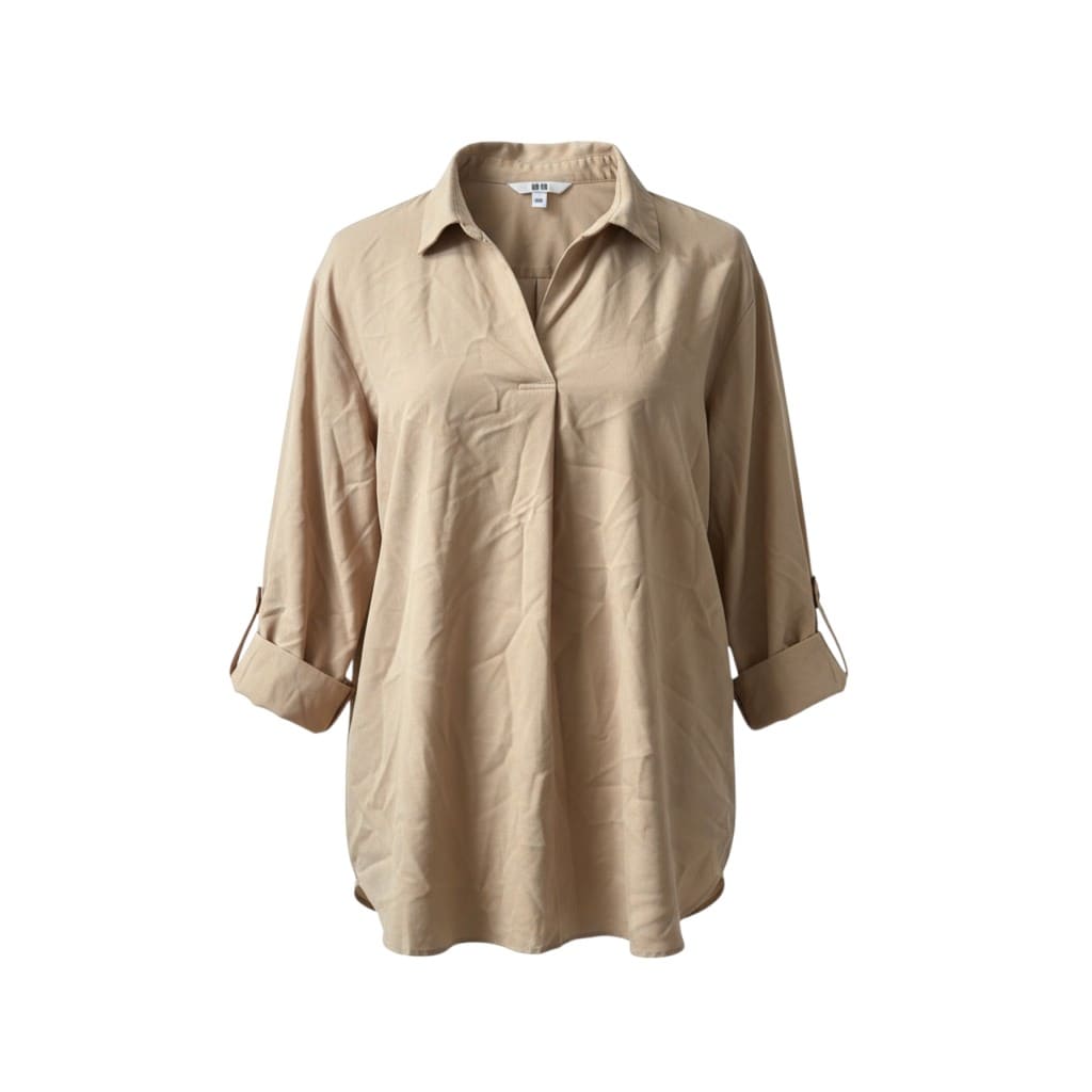 BLOUSE BEIGE UNIQLO LARGE