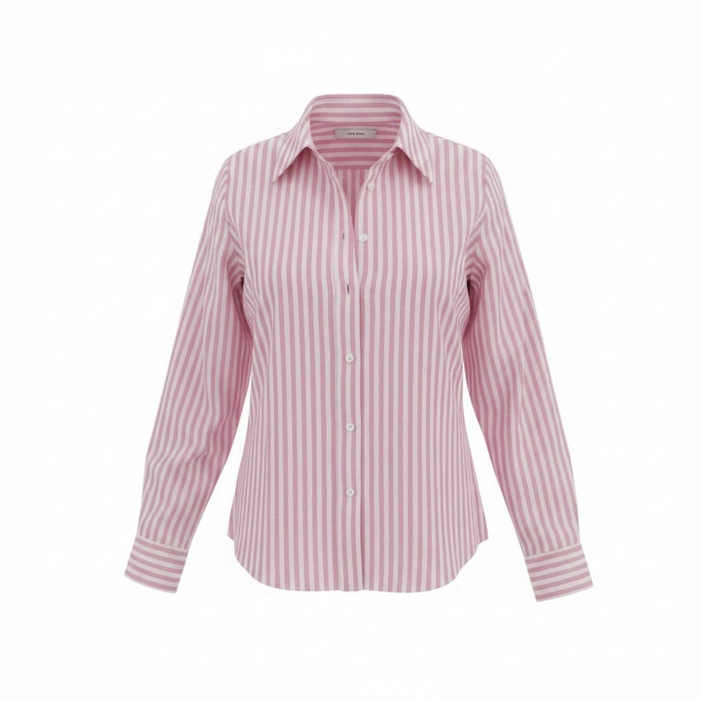 BLOUSE ROSE LIGNÉ BLANC ZARA MEDIUM