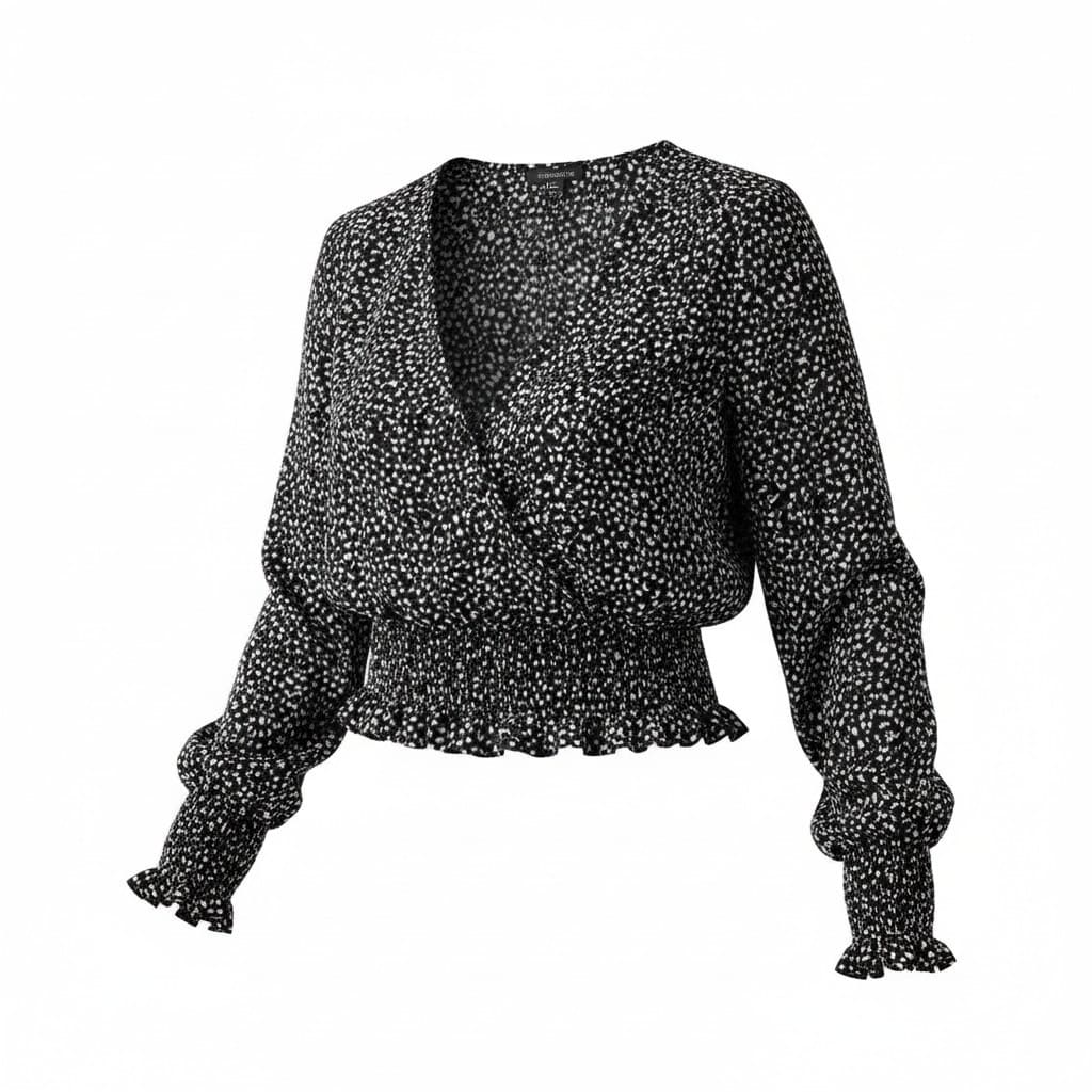 BLOUSE TRANSPARENTE NOIRE AVEC POINTS BLANCS DYNAMITE SMALL