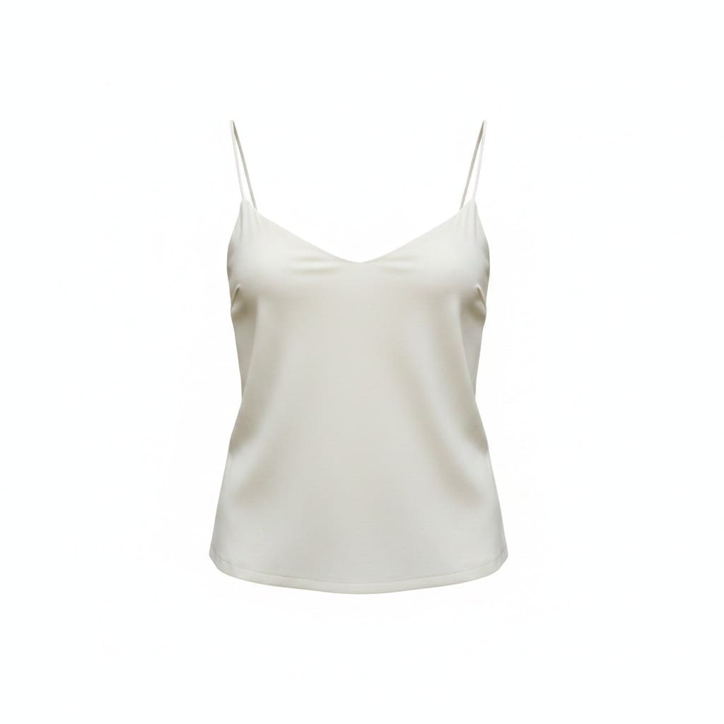 CAMISOLE CRÈME STYLE SATIN BRETELLE BRILLANTE H&M MEDIUM