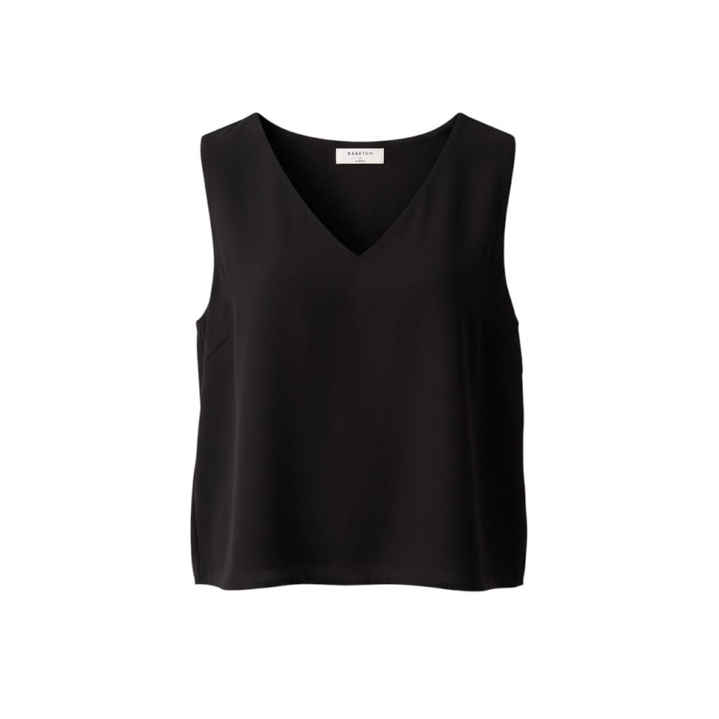 CAMISOLE CROP TOP NOIR COL V BABATON SMALL