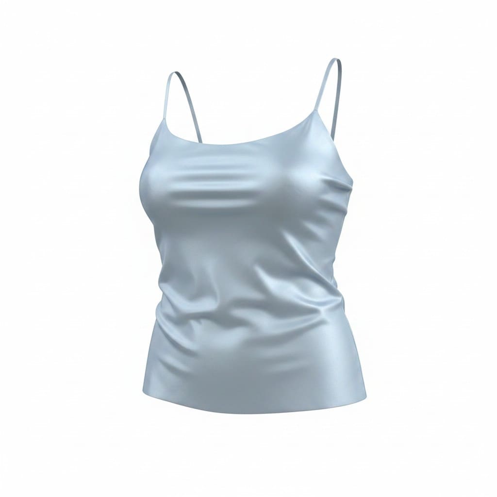 CAMISOLE SATIN BLEU PÂLE AKA SMALL *MINI TACHE