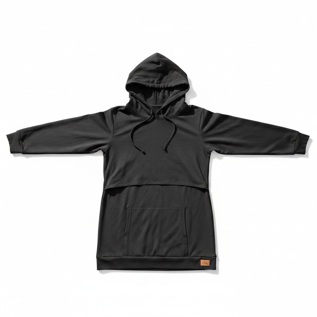 CHANDAIL MANCHES LONGUES AVEC CAPUCHE NOIR MEDIUM