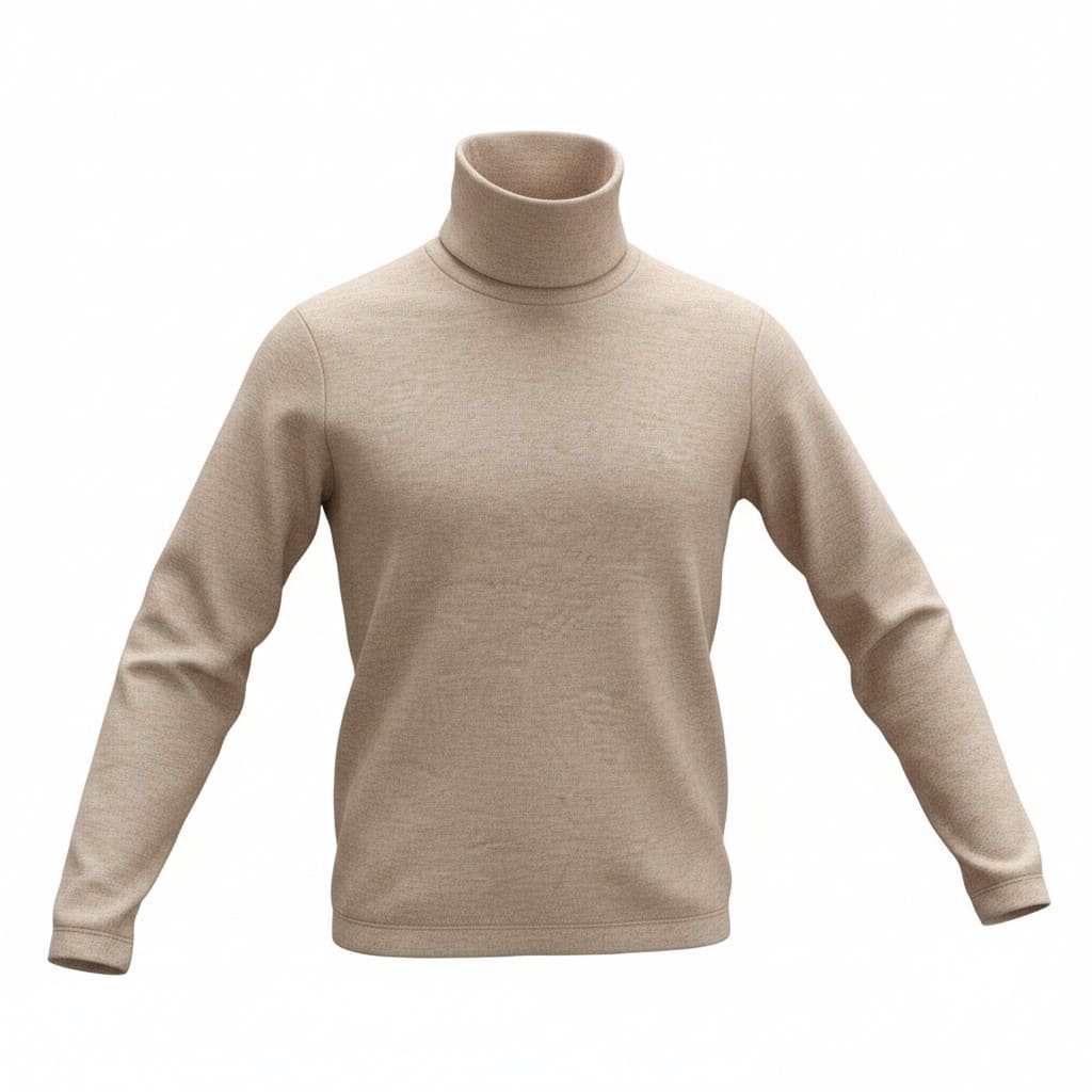 CHANDAIL MANCHES LONGUES COL ROULÉ BEIGE UNIQLO SMALL