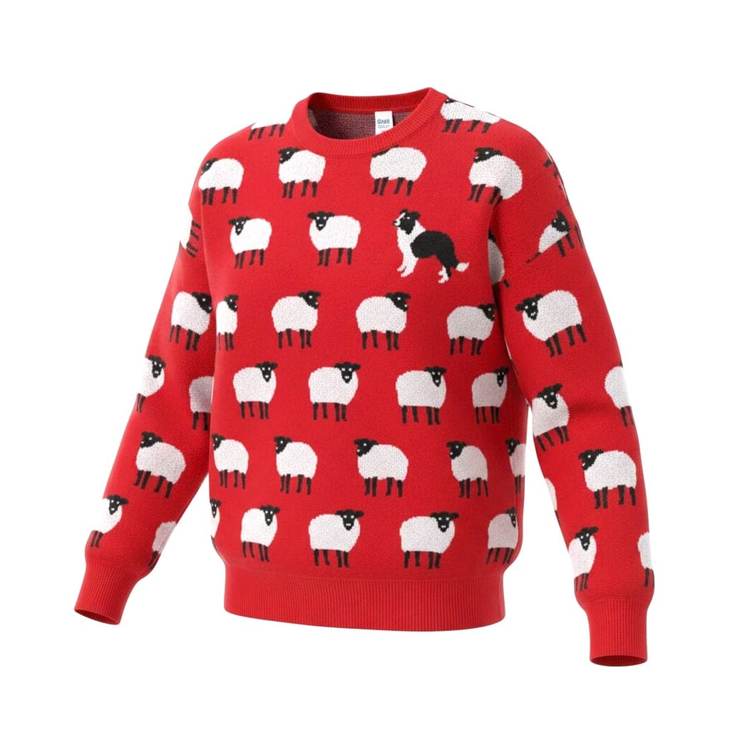 CHANDAIL MANCHES LONGUES FUSCHIA SIMONS AVEC MOUTONS SMALL