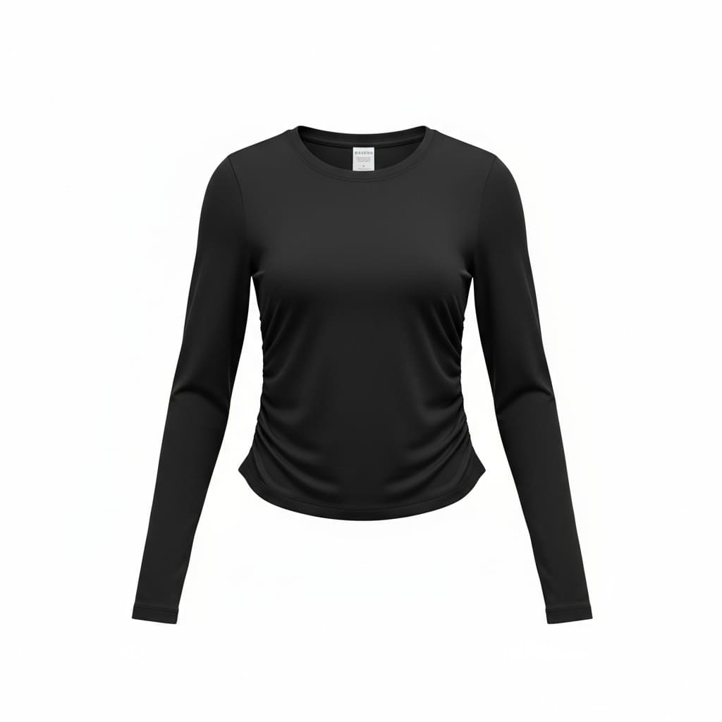 CHANDAIL MANCHES LONGUES NOIR CROP TOP DE SPORTS ATHLETA X-SMALL