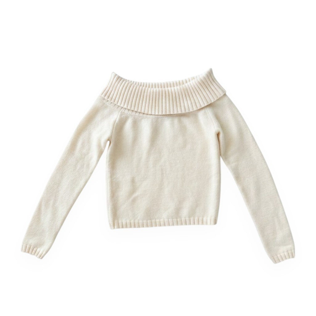 CROP CHANDAIL MANCHES LONGUES CRÈME SMALL