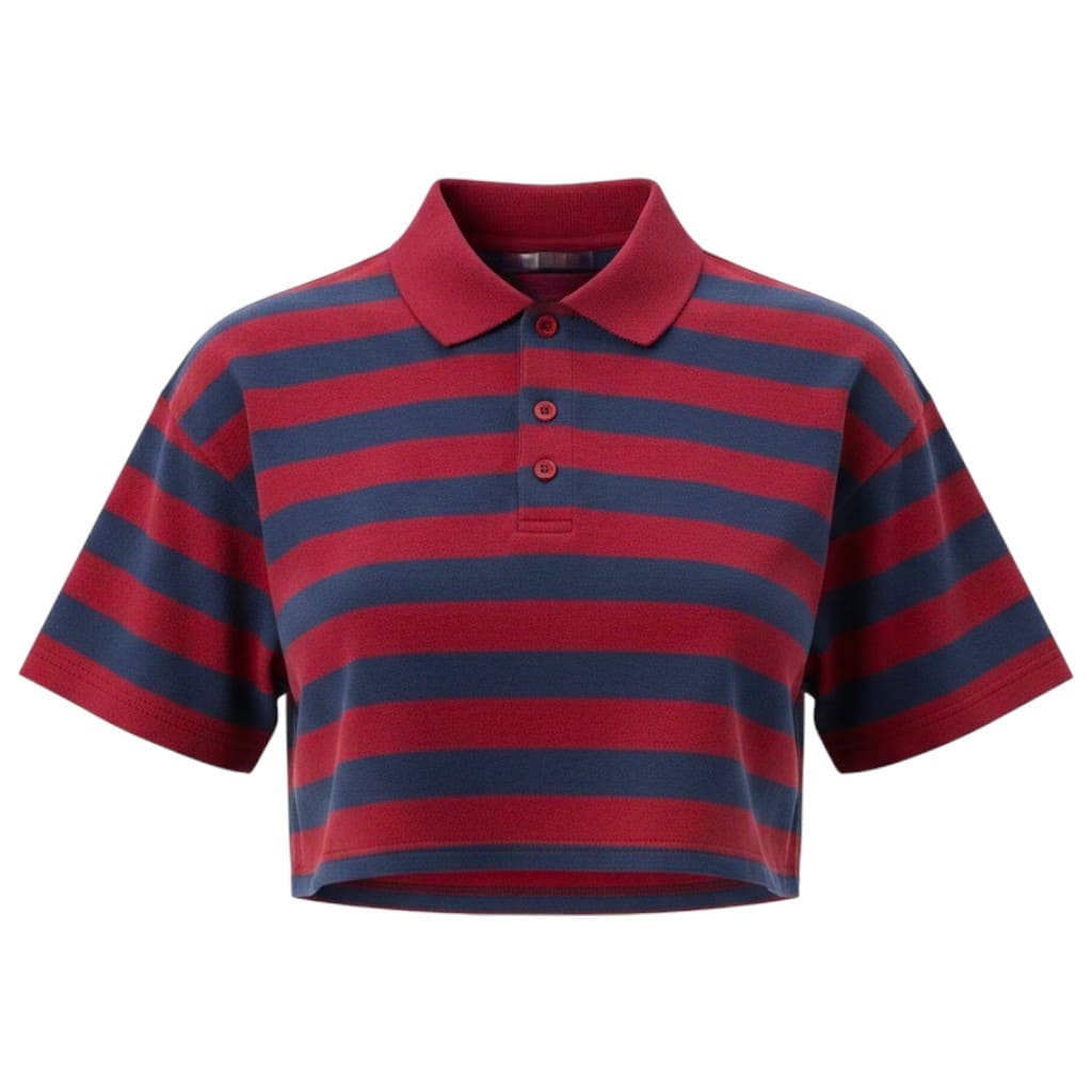 CROP T-SHIRTS LIGNÉ BLEU MARIN ET ROUGE MEDIUM