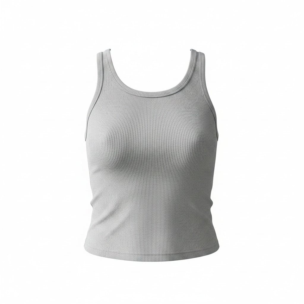 CROP TOP CAMISOLE GRIS LA VIE EN ROSE AVEC PAD SMALL