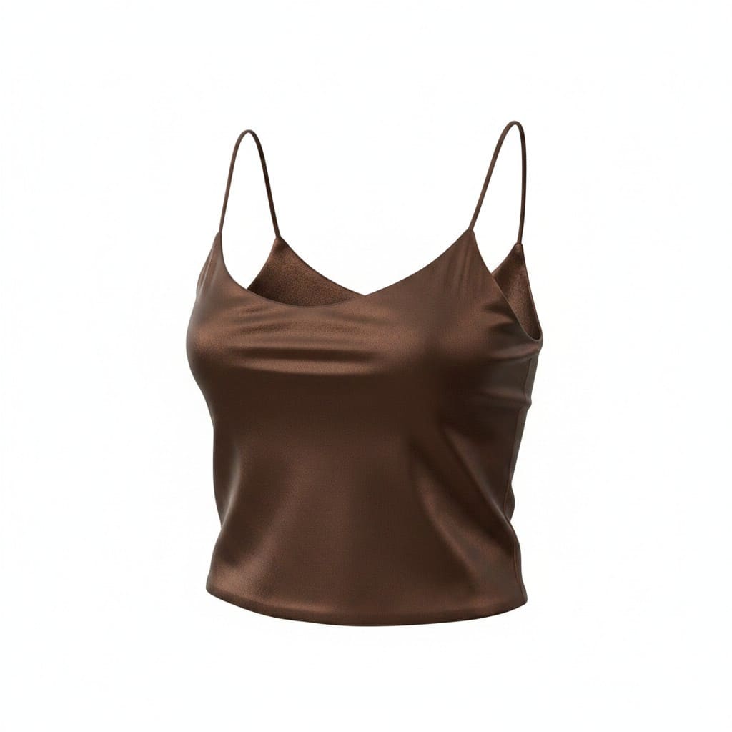 CROP TOP CAMISOLE MARRON MEDIUM