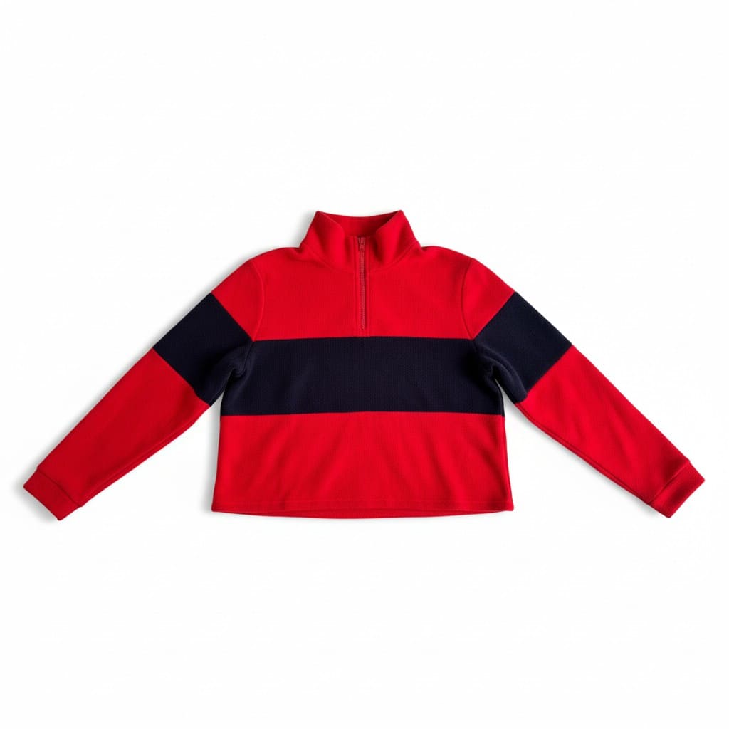 CROP TOP POLAR ROUGE LIGNÉ BLEU SIMONS LARGE