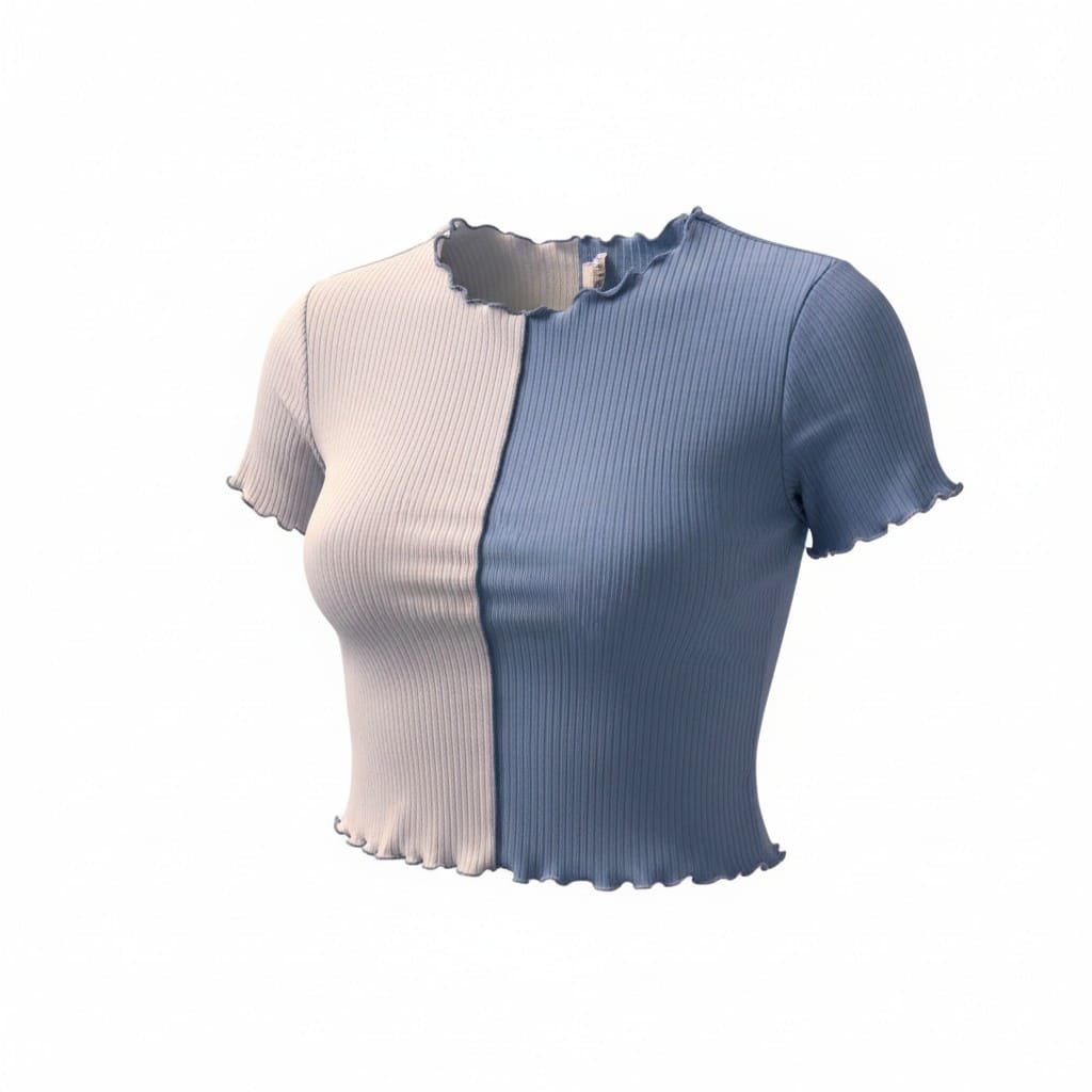 CROP TOP T-SHIRTS BLEU ARDENE LARGE