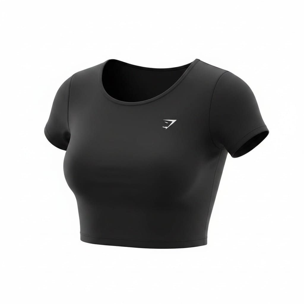 CROP TOP T-SHIRTS NOIR DE SPORTS GYMSHARK SMALL