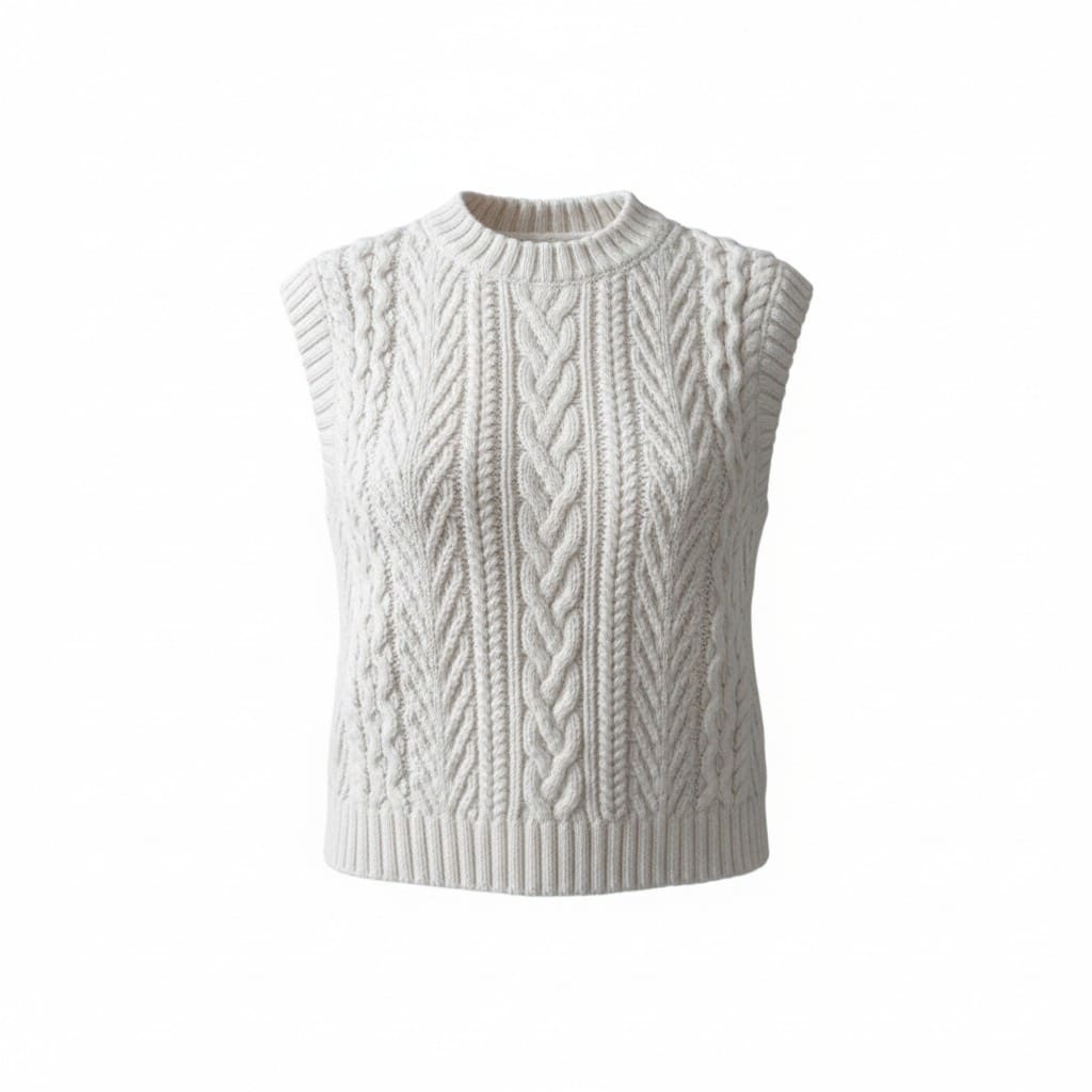 DEBARDEUR LAINAGE BLANC H&M X-SMALL