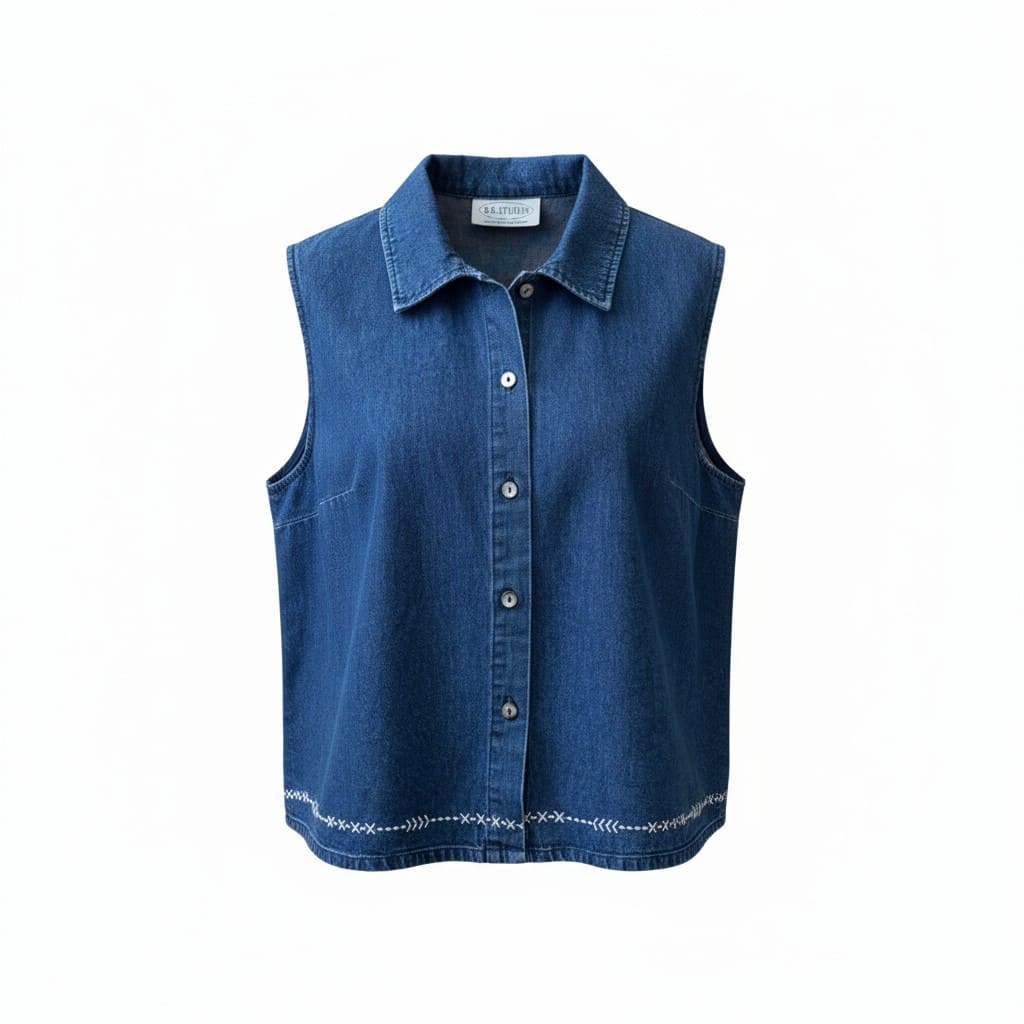 HAUT SANS MANCHES EN JEANS X-LARGE