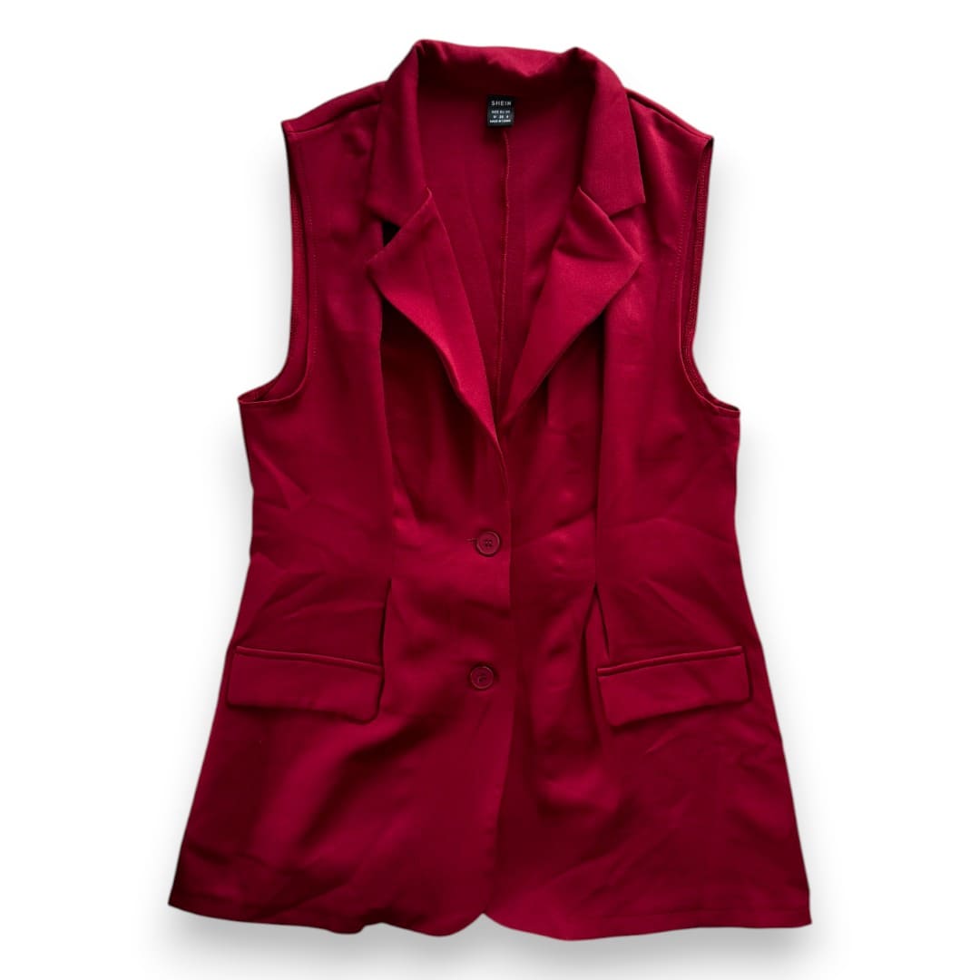 BLAZER LÉGER SANS MANCHES ROUGE MEDIUM