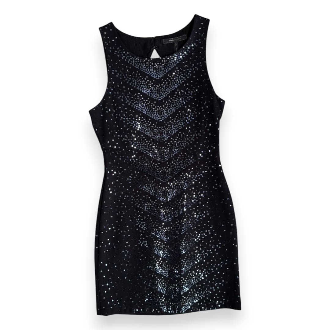 ROBE NOIRE AVEC BRILLANTS NEUVE DOS OUVERT BCBGMAXAZRIA SMALL