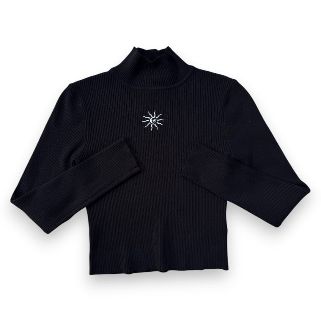 CROP TOP MANCHES LONGUES NOIR H&M SMALL