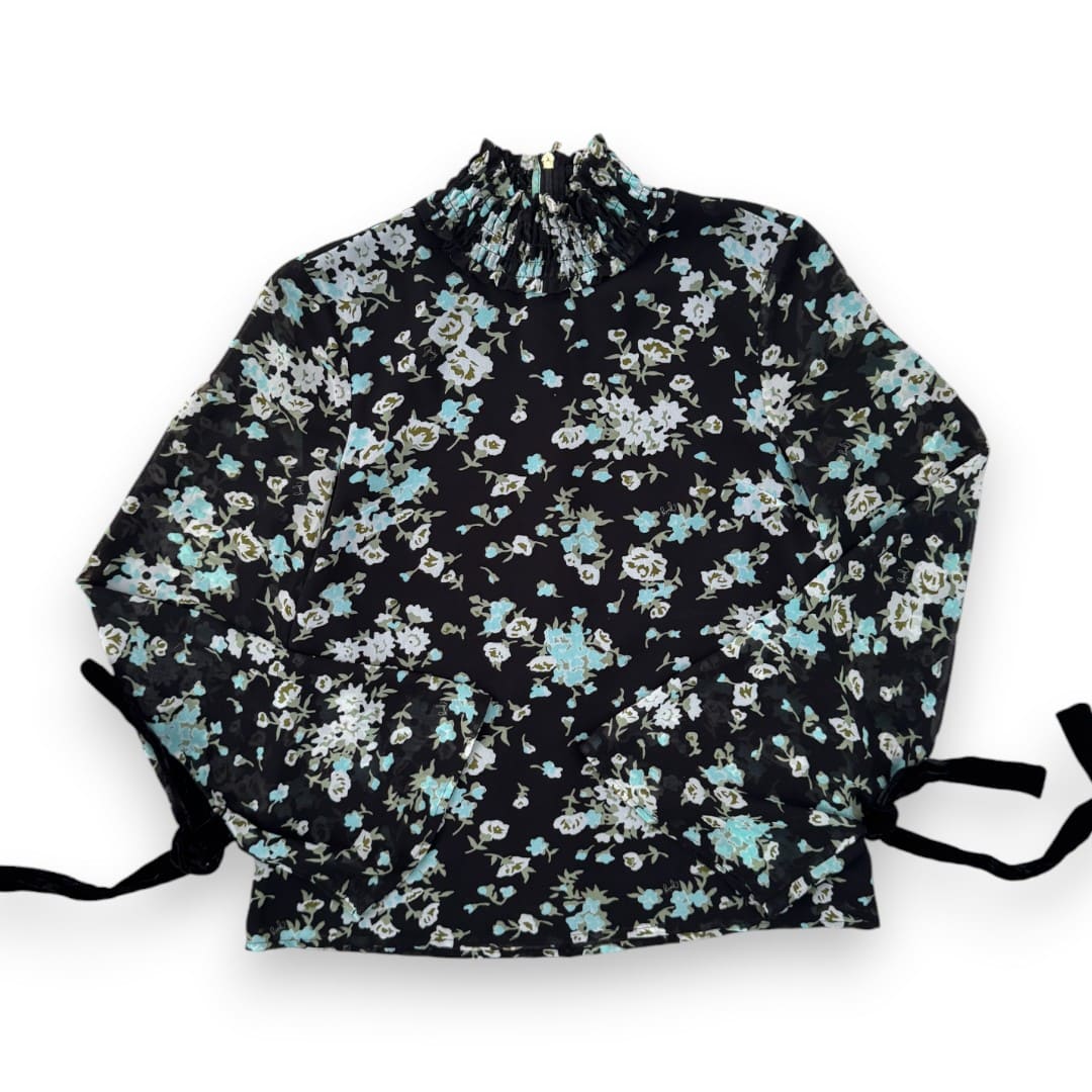 BLOUSE MANCHES LONGUES NOIR AVEC FLEUR JUICY COUTURE X-SMALL