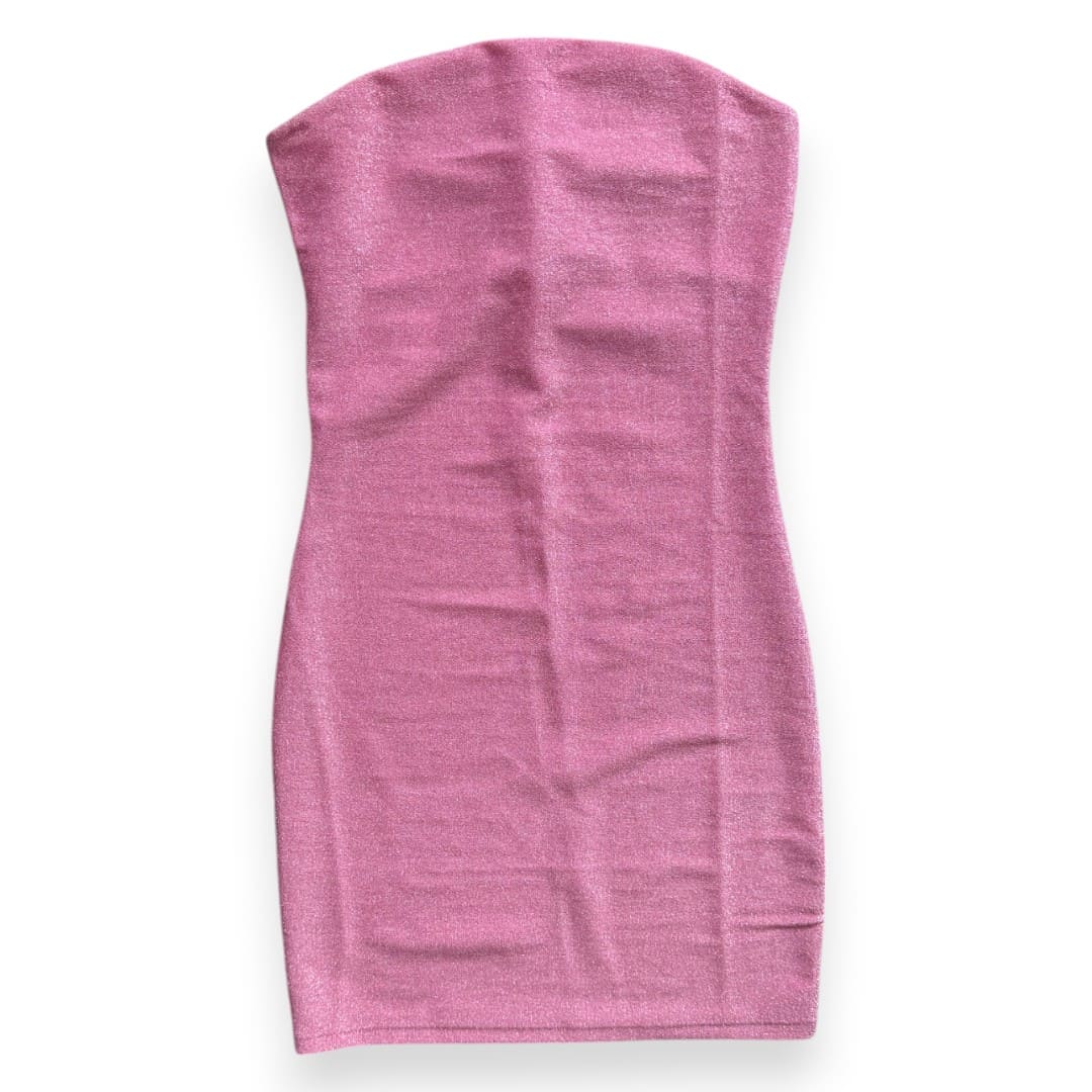 ROBE MOULANTE ROSE SANS MANCHES AVEC BRILLANTS H&M X-SMALL
