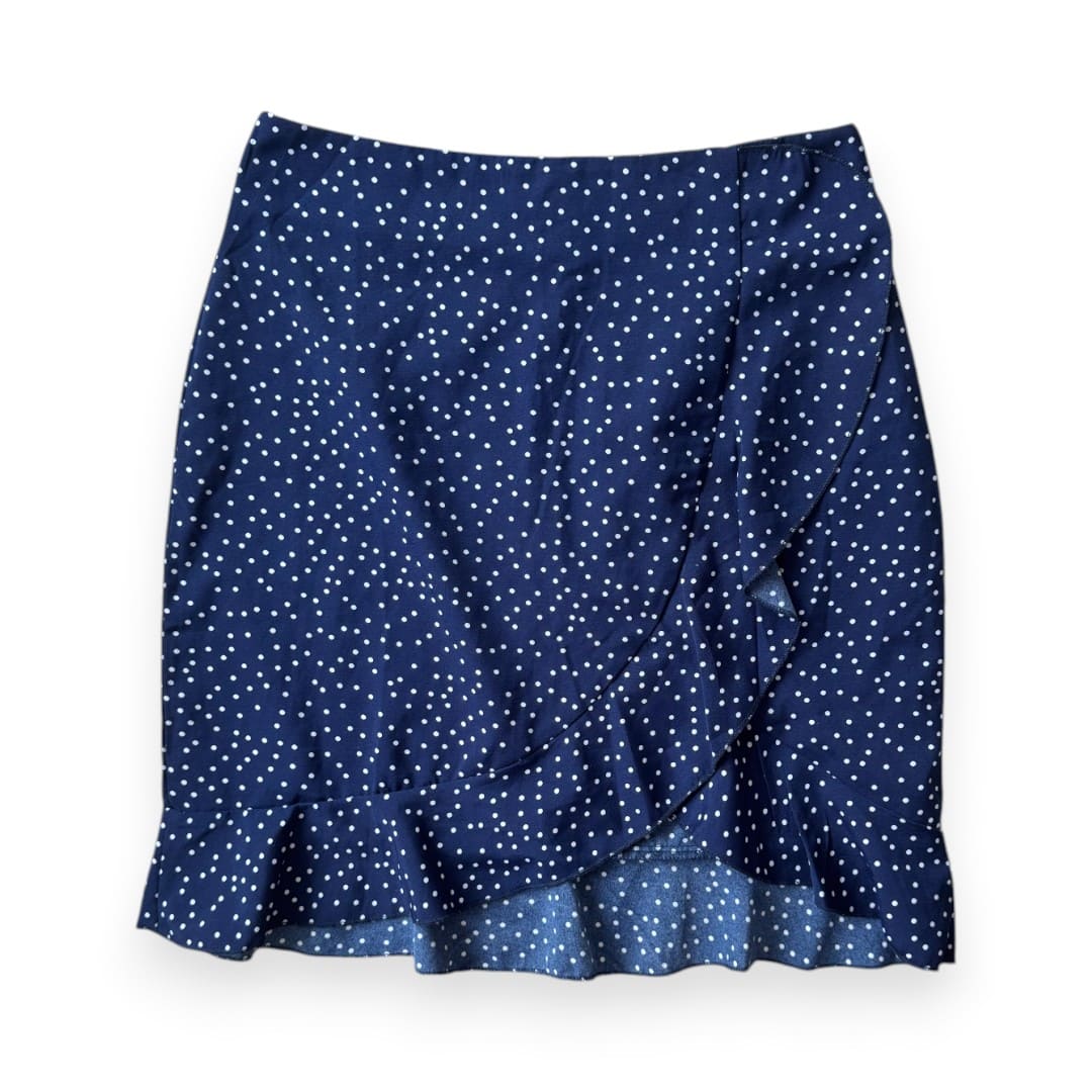 JUPE BLEU MARIN AVEC POINTS BLANCS X-SMALL
