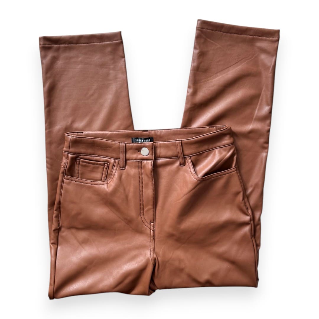PANTALONS TAILLE HAUTE MARRON FAUX CUIR REITMANS SMALL