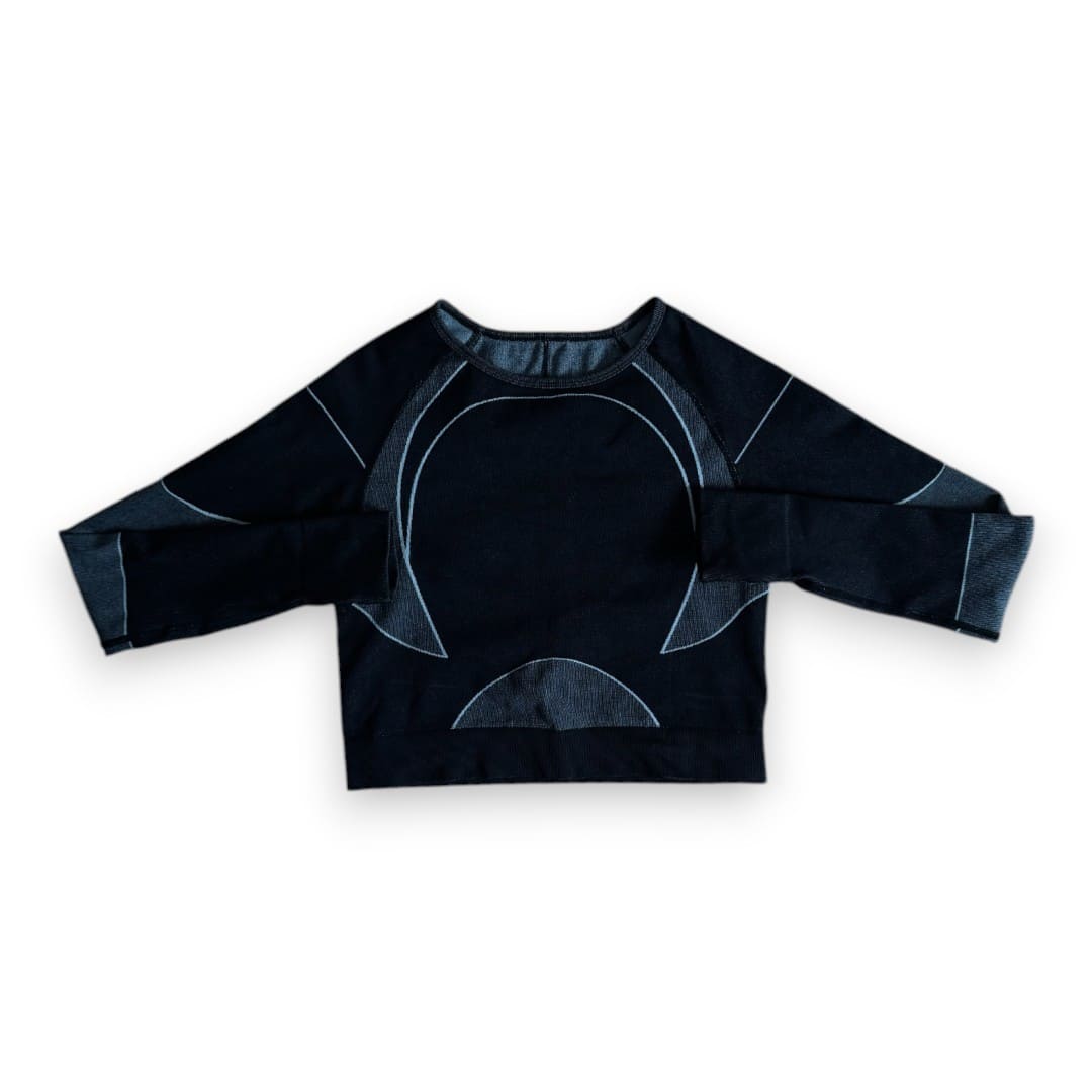 CROP TOP CHANDAIL MANCHES LONGUES DE SPORTS NOIR MEDIUM