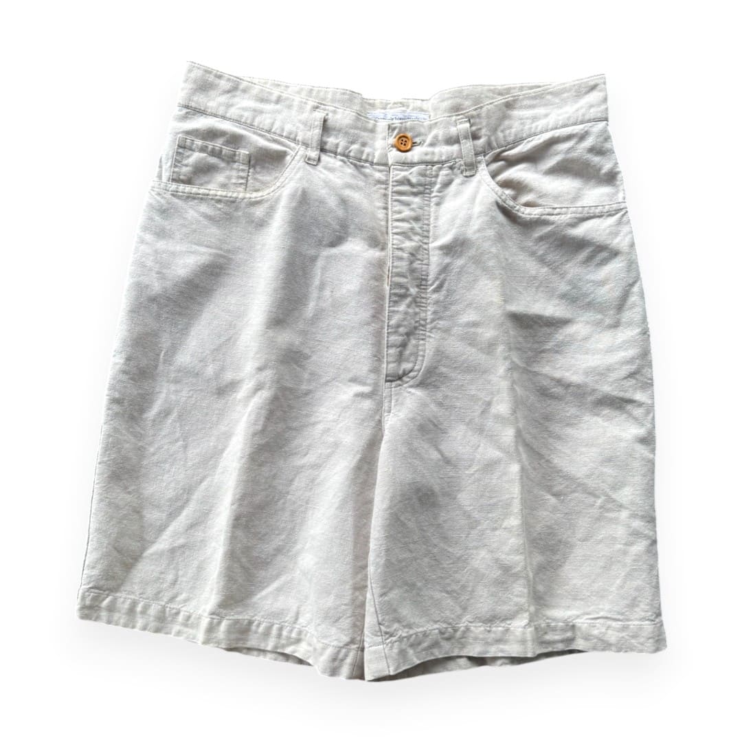 SHORTS TAILLE HAUTE CRÈME LIN MEDIUM