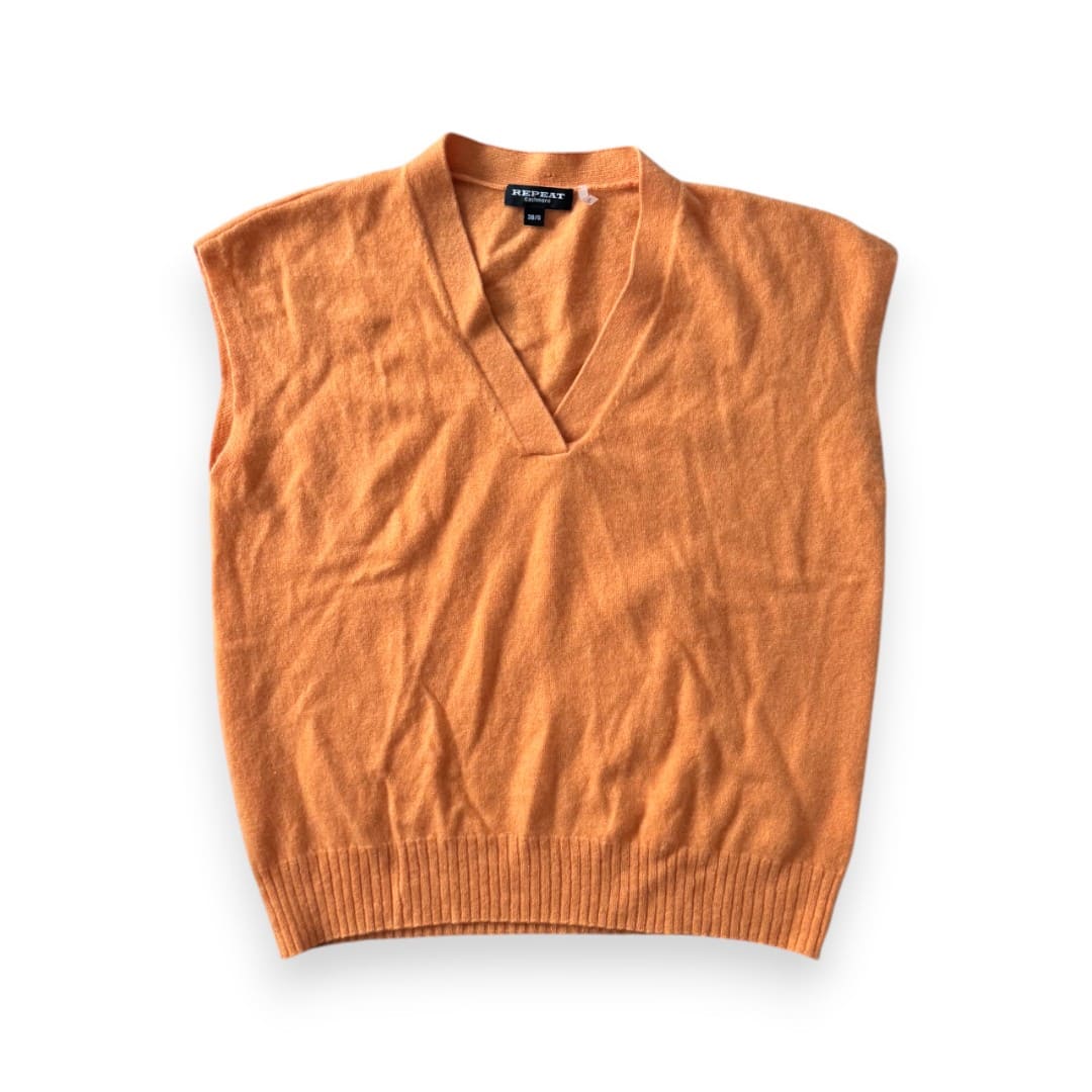 DEBARDEUR LÉGER ORANGE EN CASHMERE SMALL