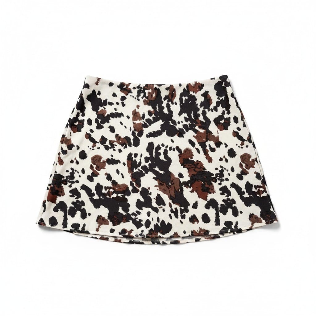 JUPE AVEC MOTIFS MARRON MEDIUM