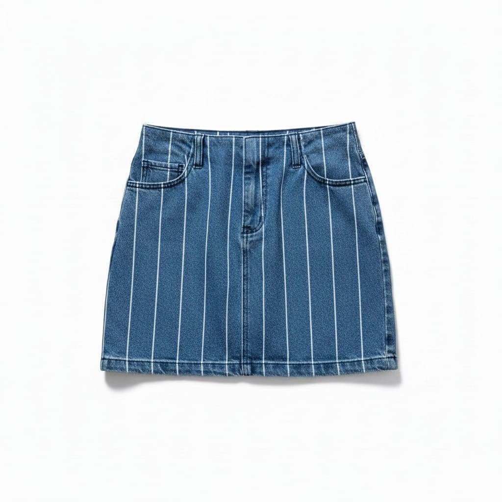 JUPE EN JEANS AVEC LIGNES BLANCHE SIMONS MEDIUM