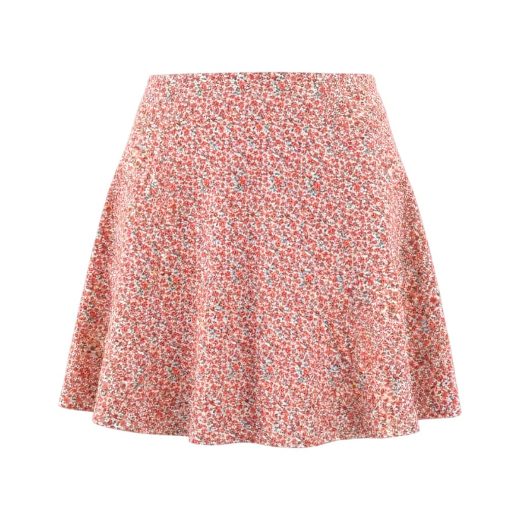 JUPE FLEURIE CORAIL ET BLANC MEDIUM