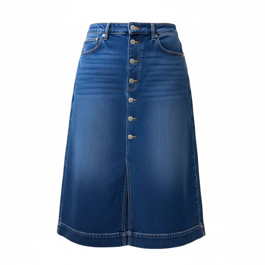 JUPE TAILLE HAUTE EN JEANS AVEC BOUTONS JOE FRESH MEDIUM