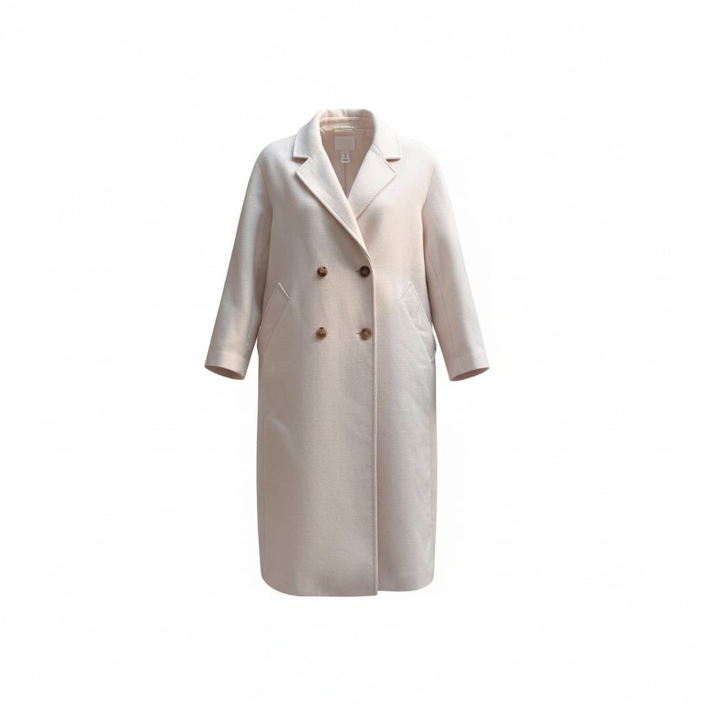 MANTEAU LONG CRÈME H&M *IMPARFAIT, YA DES TACHES* LARGE