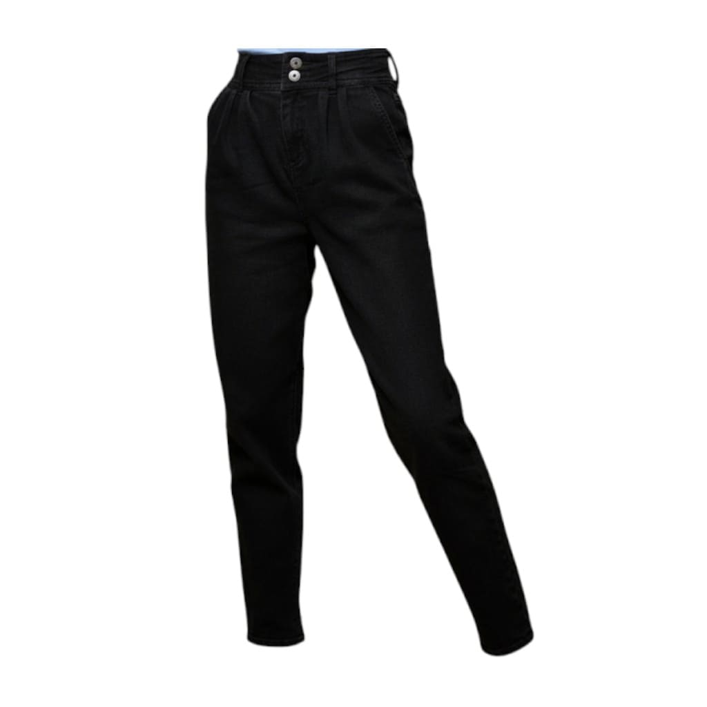 MOM JEANS TAILLE HAUTE NOIRE WOMANCE X-SMALL