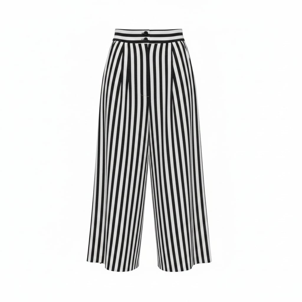 PANTALONS LIGNÉ NOIR ET BLANC STYLE PLAGE H&M LARGE
