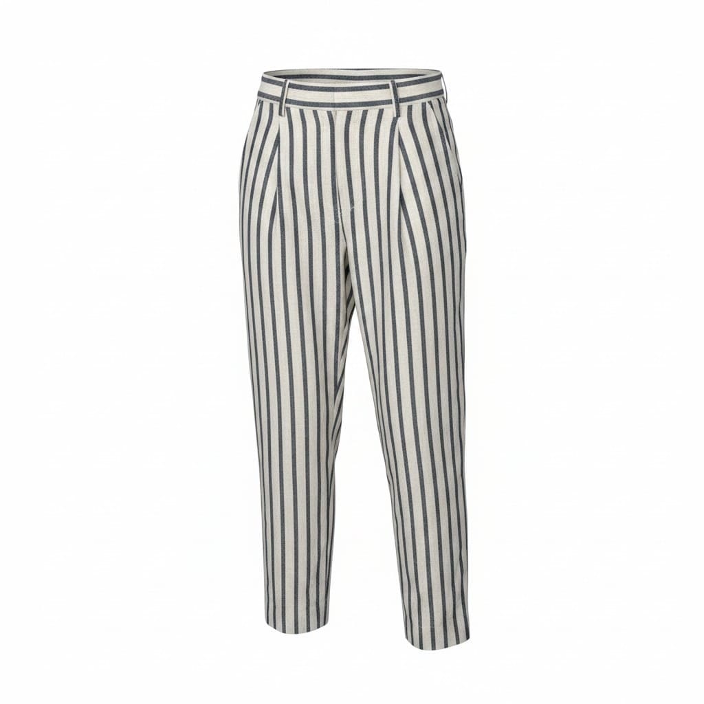 PANTALONS LIGNÉ TAILLE HAUTE GRIS ET CREME MEDIUM