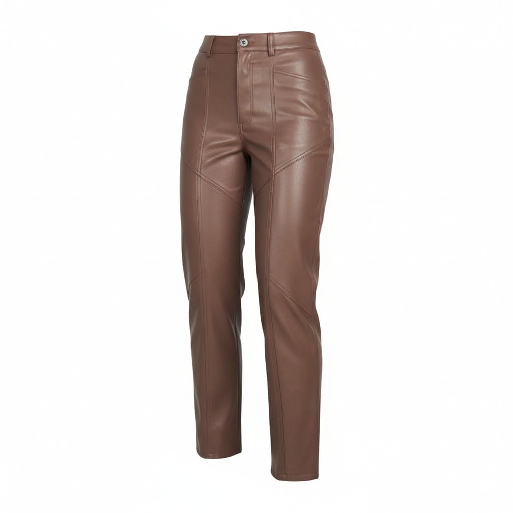 PANTALONS NEUF TAILLE HAUTE FAUX CUIR MARRON DYNAMITE MEDIUM