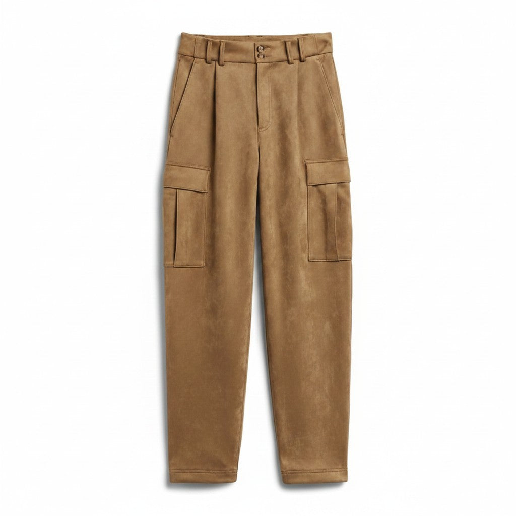 PANTALONS PROPRES TAILLE HAUTE EN SUÈDE MARRON BANANA REPUBLIC LARGE