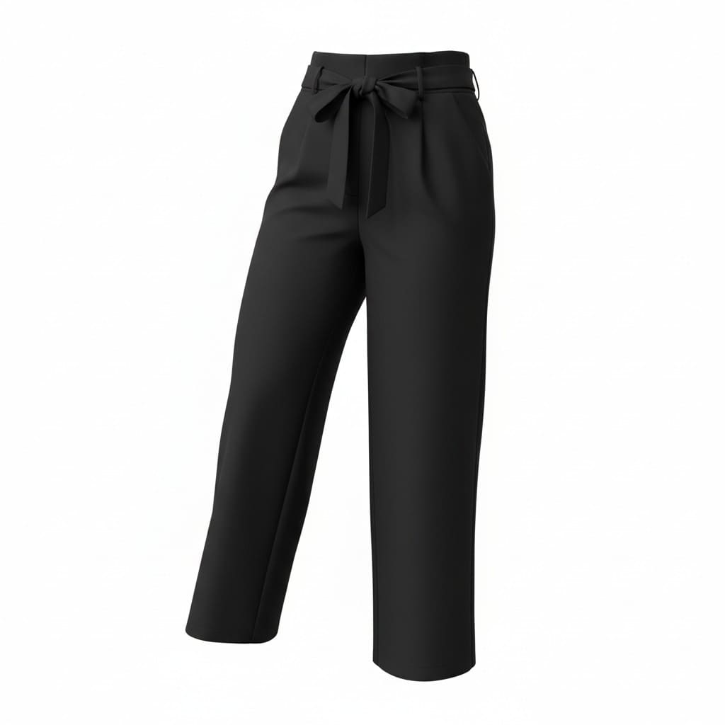 PANTALONS PROPRES TAILLE HAUTE PATTES ÉVASÉS NOIR SMALL