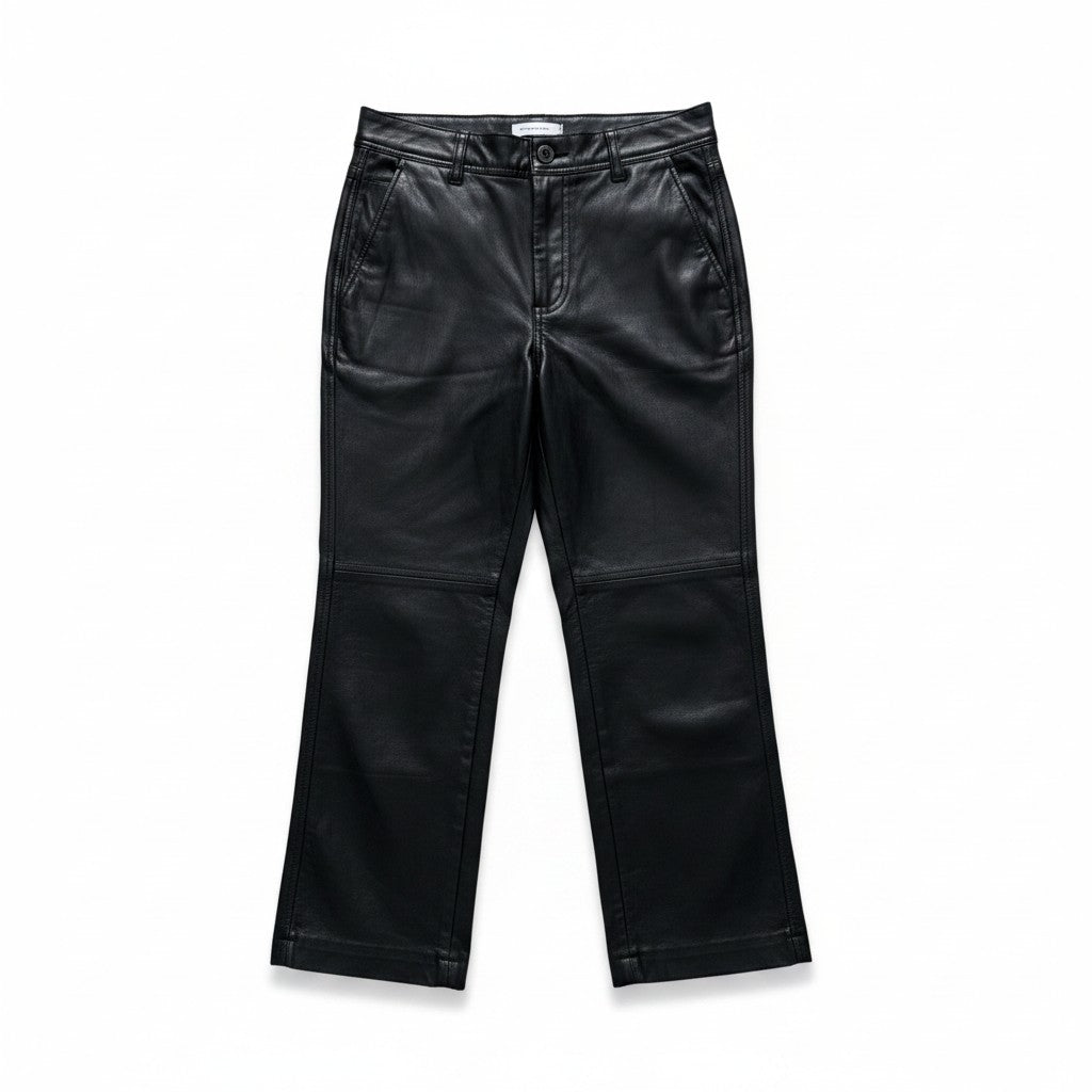 PANTALONS TAILLE HAUTE NOIR FAUX CUIR BABATON ARITZIA X-SMALL