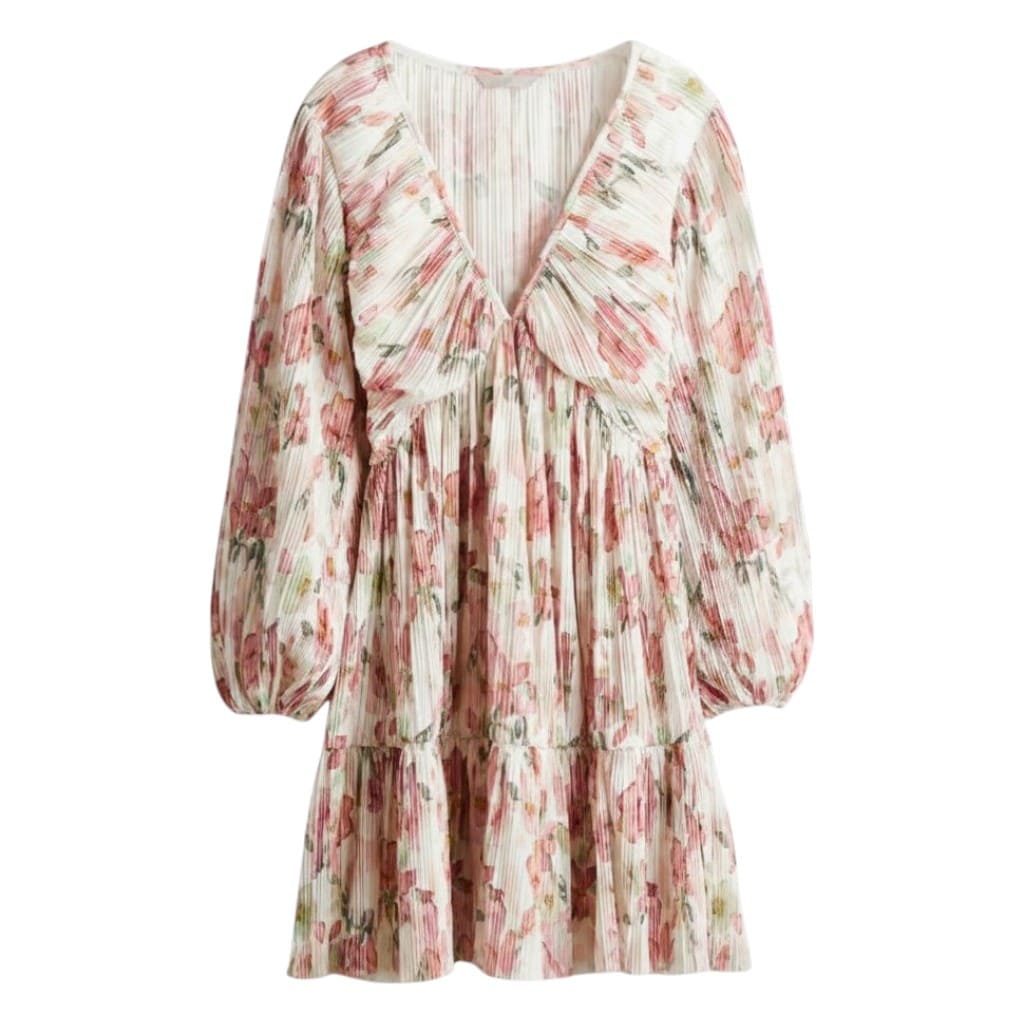 ROBE COL V H&M FLUFFY FLEURS SMALL