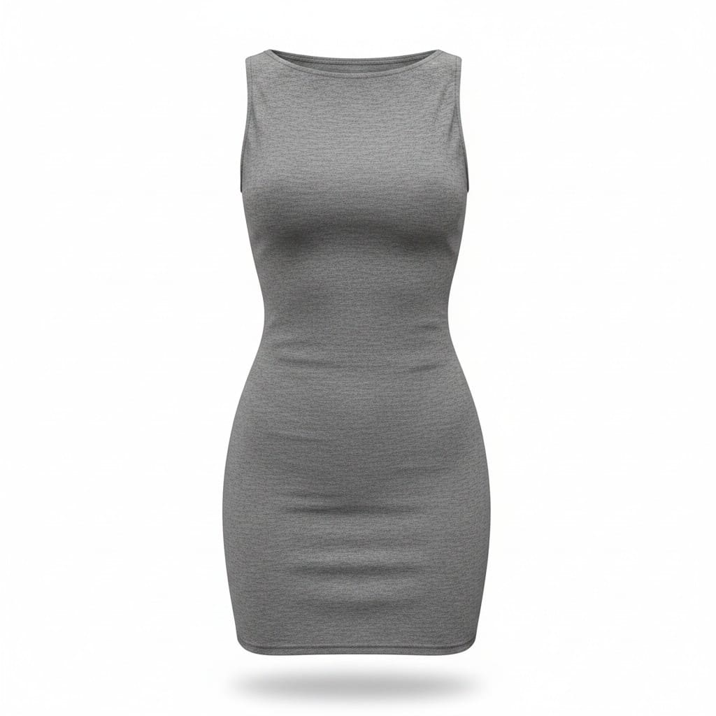 ROBE MOULANTE SANS MANCHES GRISE ZARA MEDIUM
