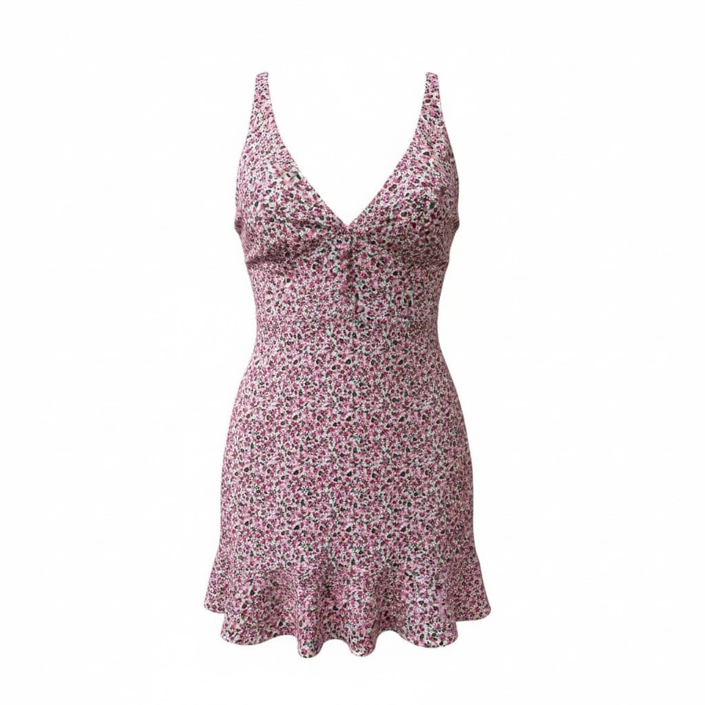 ROBE NEUVE ROSE AVEC FLEURS ZARA X-SMALL