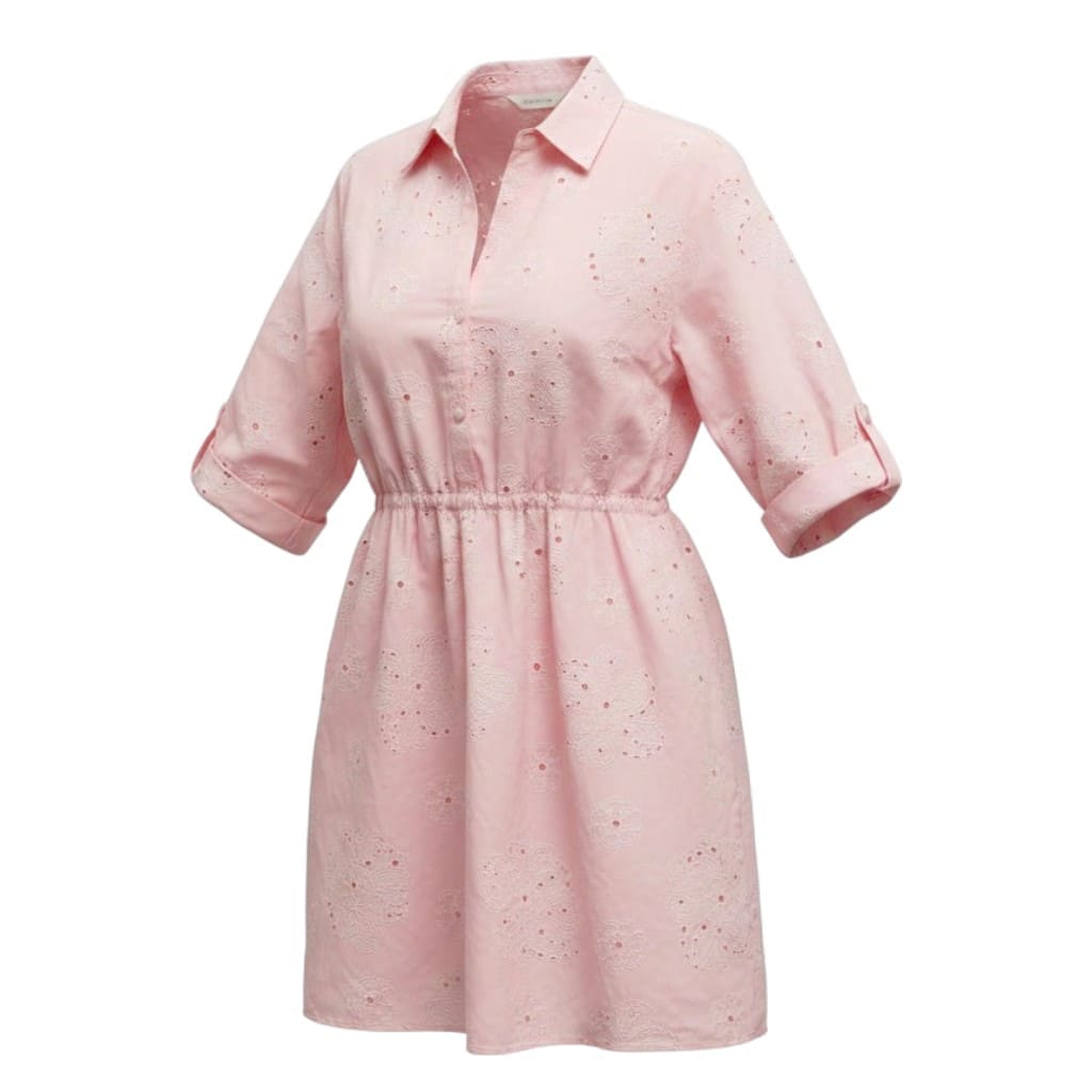 ROBE ROSE AVEC MOTIFS BLANCS FLORAL ZARA X-LARGE