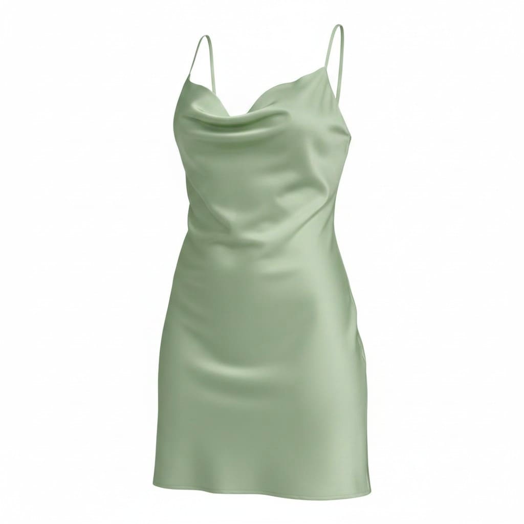 ROBE VERT EN SATIN SIMONS X-SMALL