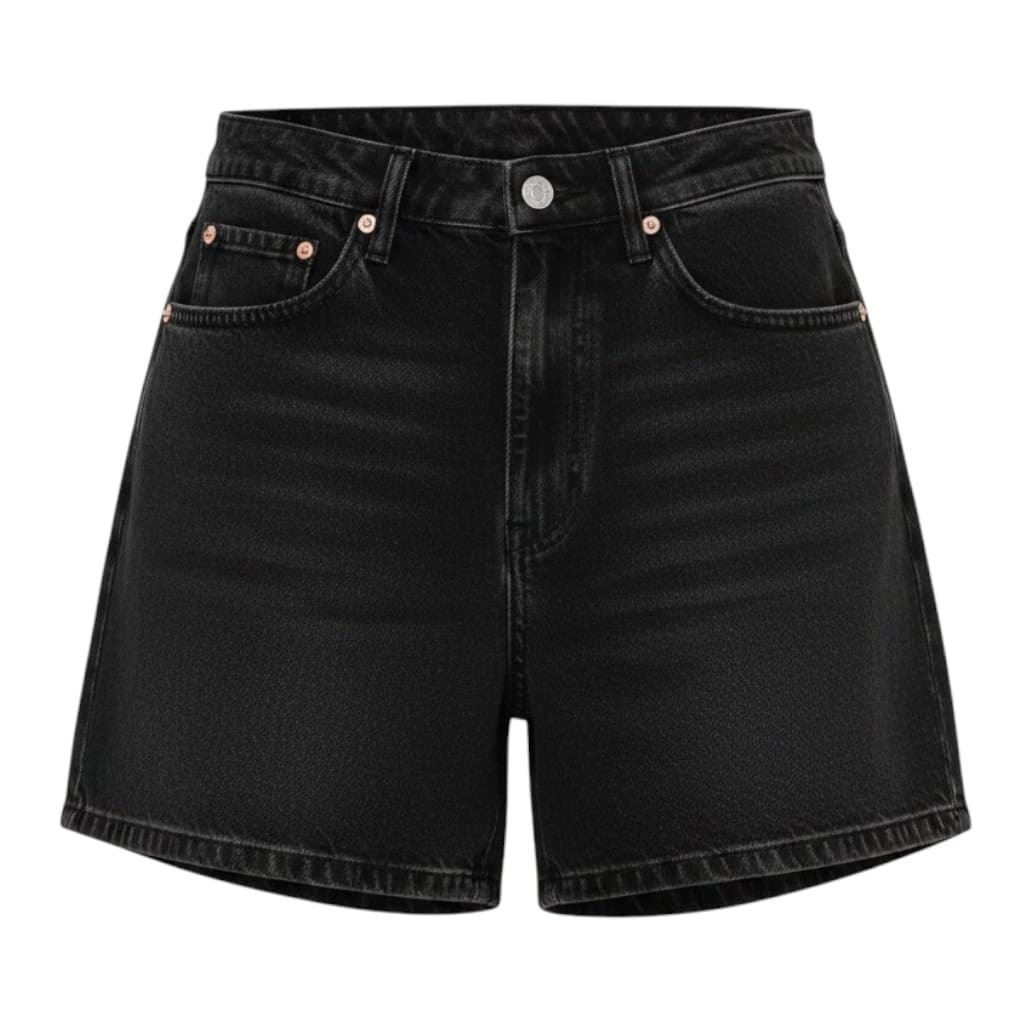 SHORTS TAILLE HAUTE EN JEANS NOIR ZARA MEDIUM