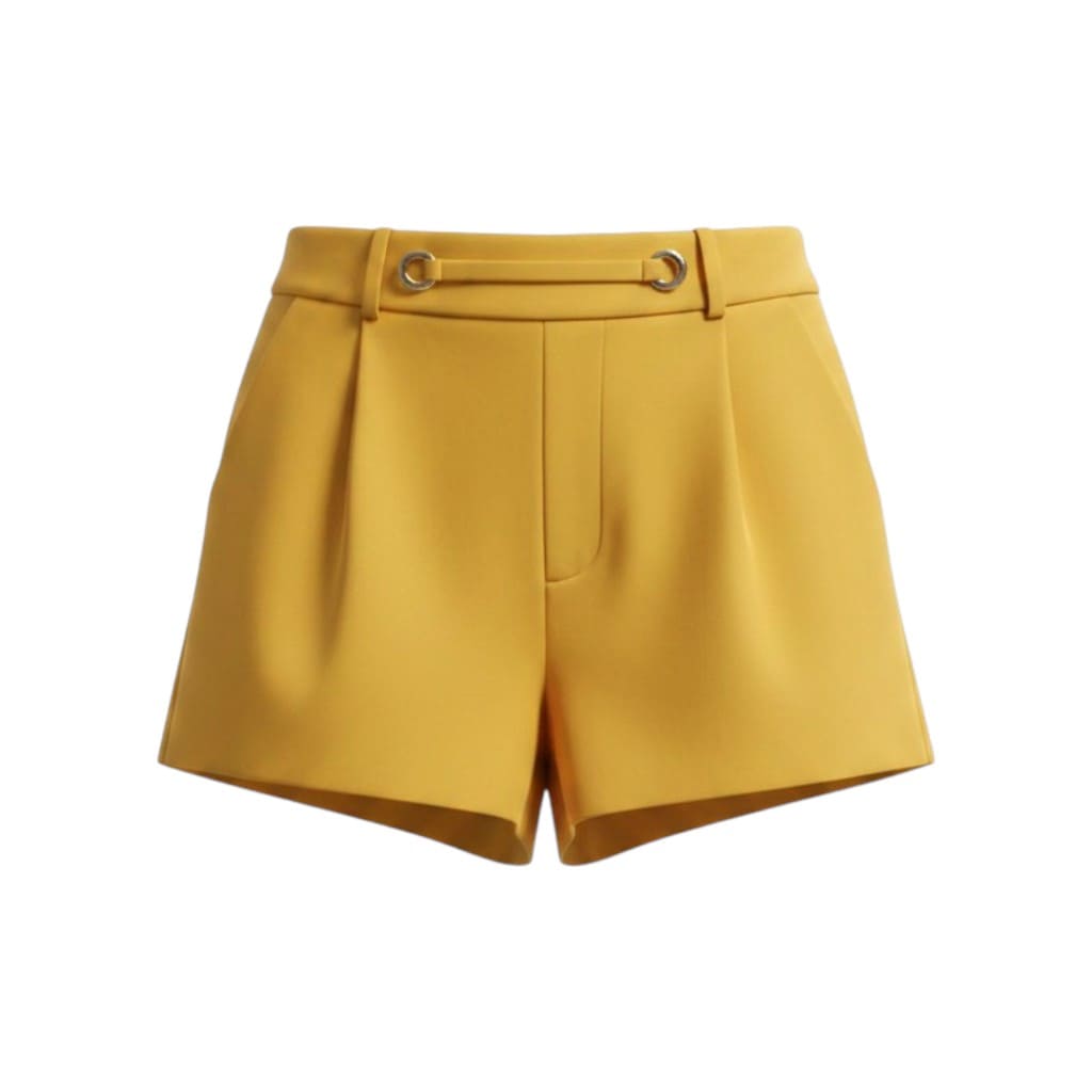SHORTS TAILLE HAUTE JAUNE MOUTARDE DYNAMITE SMALL